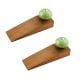 2 Pieces Green Black Crackle Wooden Door Stopper